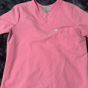 Garde Malade Pink V-Neck Scrub Top